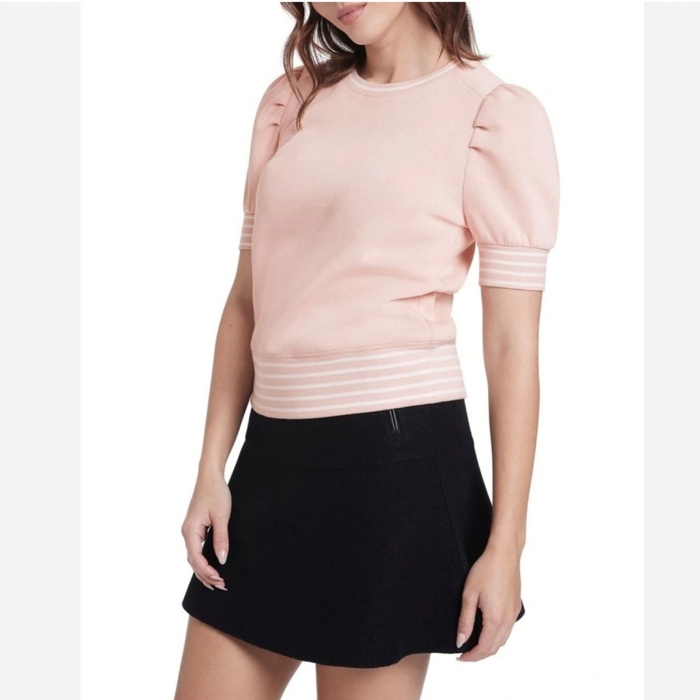 Marcs | Pink & White Shell Cove Knit Short Sleeve | size XS - Picture 2 of 9